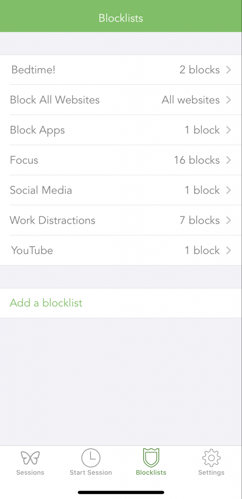 select blocklists