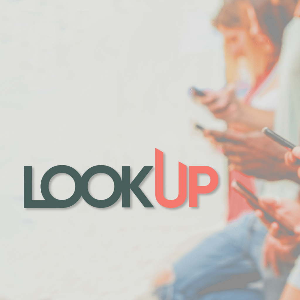 Look Up Challenge graphic - students on their phones