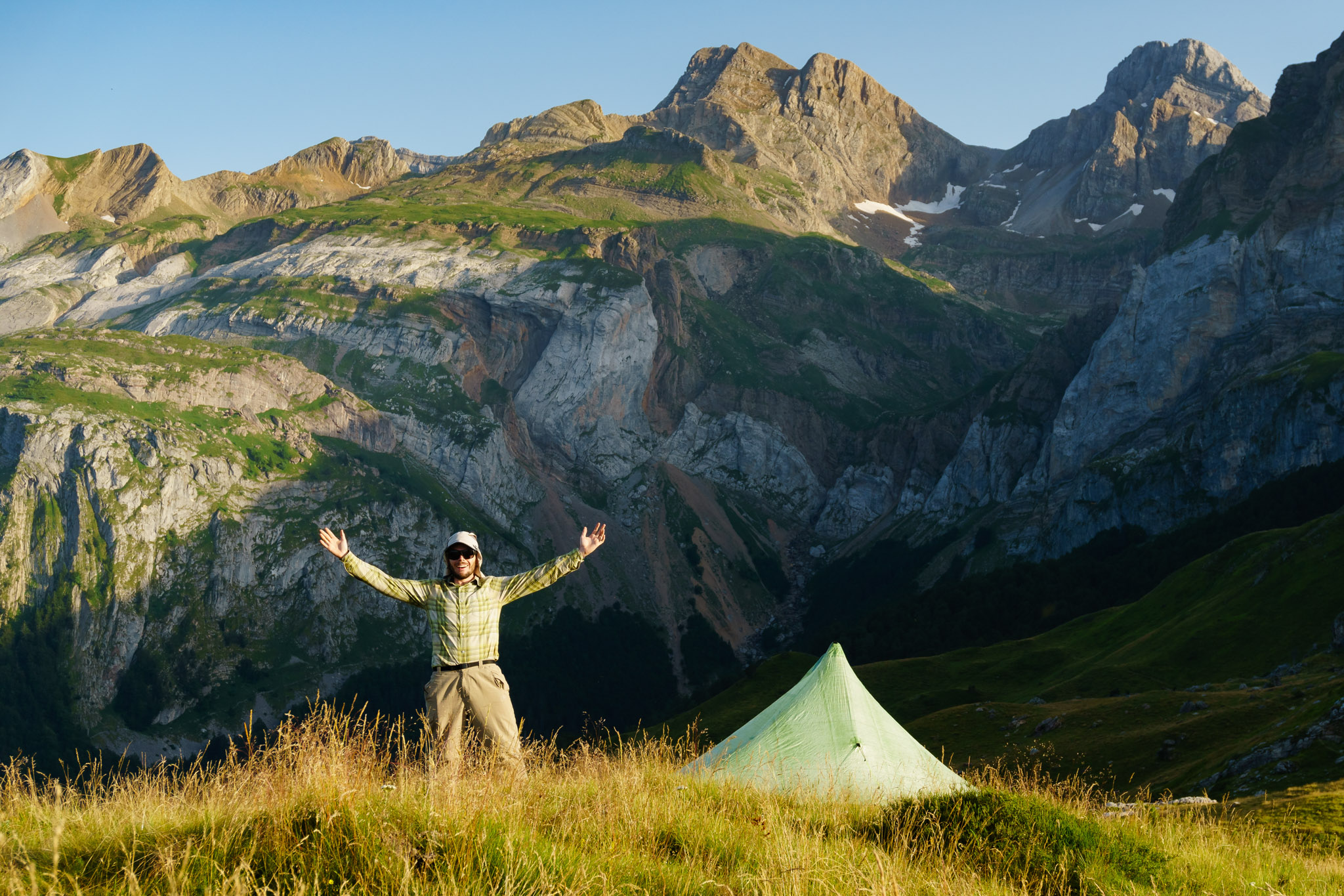 Alex Roddie on a Mountain with tent
