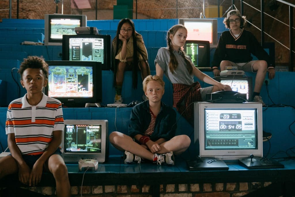 teens with retro screens