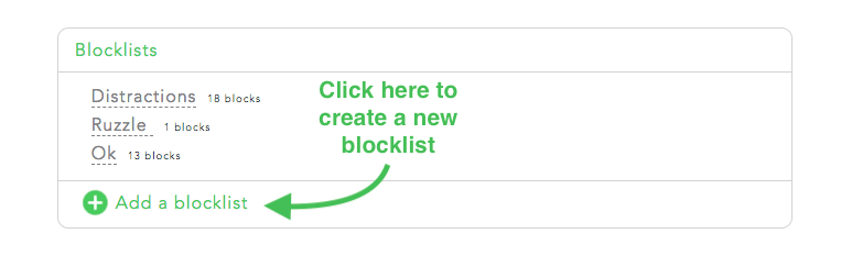 Click "add a blocklist"