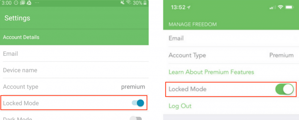 Enabling locked mode will stop you from quitting an active block session 