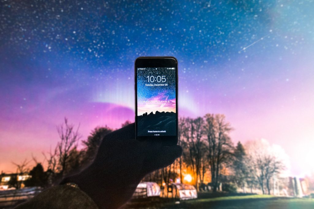 iPhone screen at night